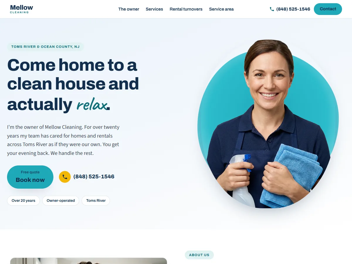Mellow Cleaning website